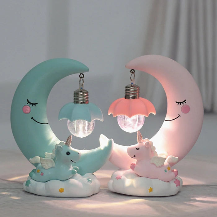 Veilleuses bébé chic Lune & Licorne