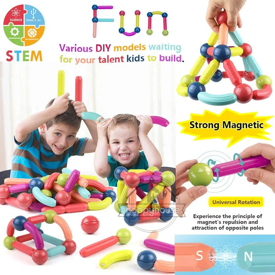 KidMagnet™ - Jeu de Construction magnétique pour enfants - Education Montessori